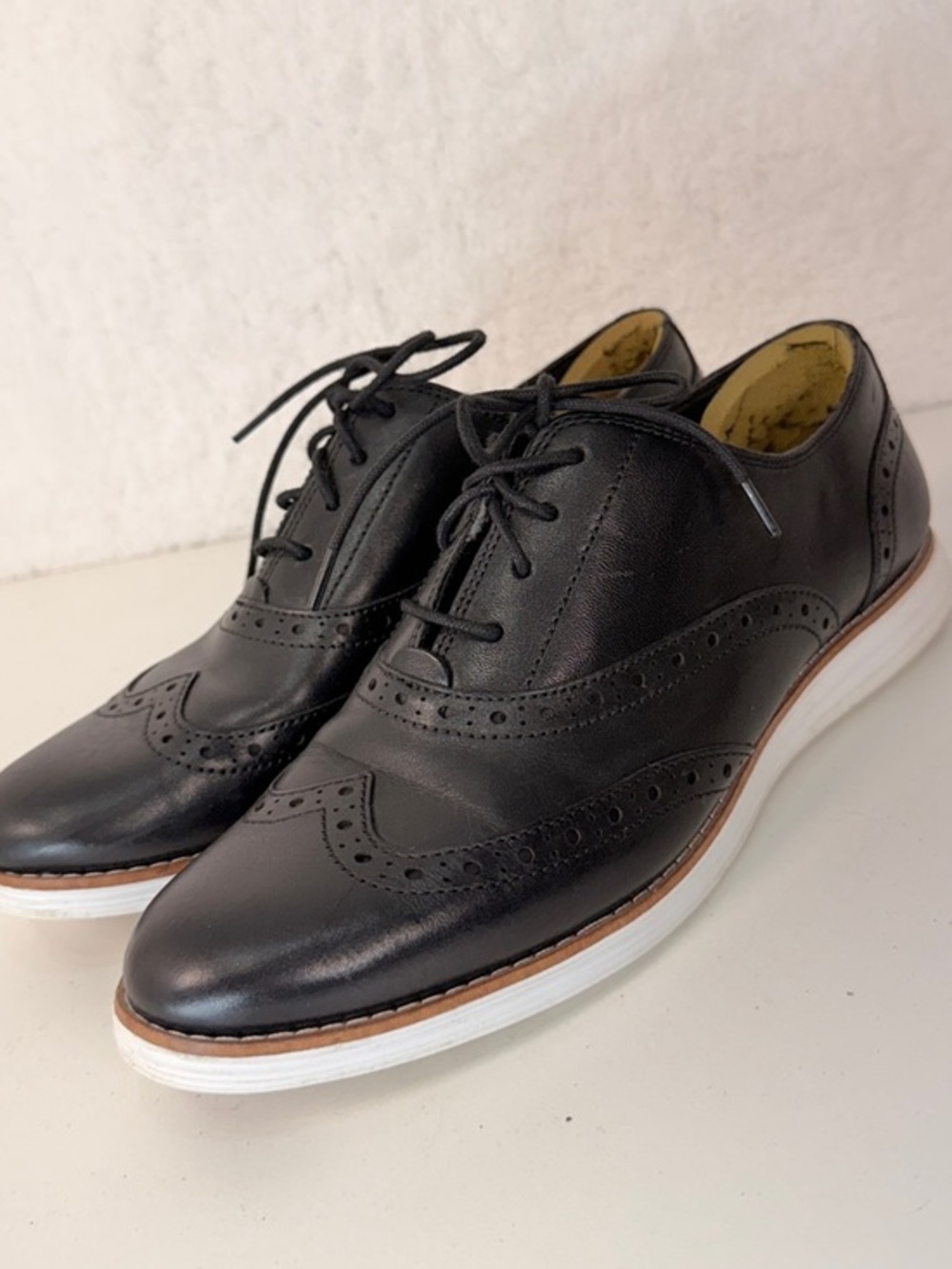 Cole Haan OriginalGrand Wingtip Oxford Black Leather Mens size 9 GrandOS